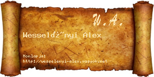 Wesselényi Alex névjegykártya