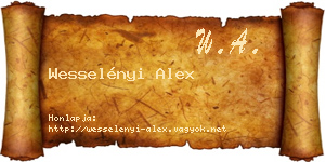 Wesselényi Alex névjegykártya